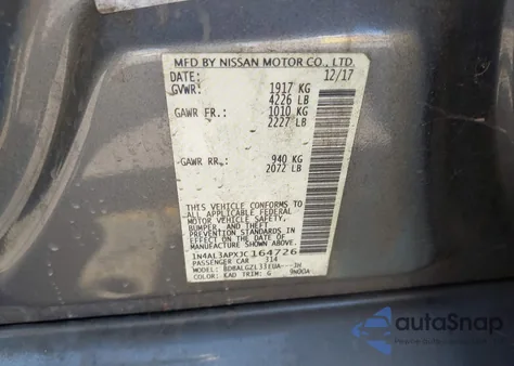 2018 Nissan Altima 2.5 S из США, поврежденный, VIN 1N4AL3APXJC164726